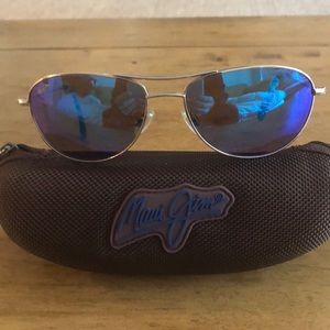 Maui Jim Aviator Sunglasses Silver